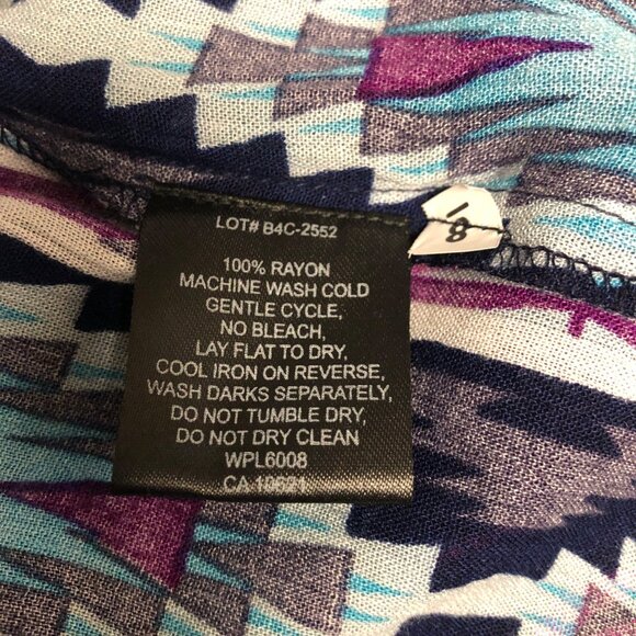 Rock and Roll Cowgirl Top Womens Sz Small Blue Fuchsia Blouse Aztec Western NEW - Picture 7 of 10